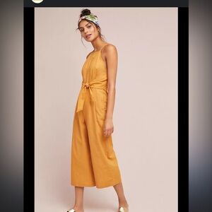 Anthropologie tied linen jumpsuit